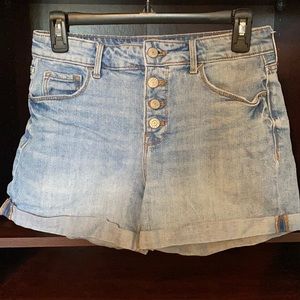 High waisted jean shorts